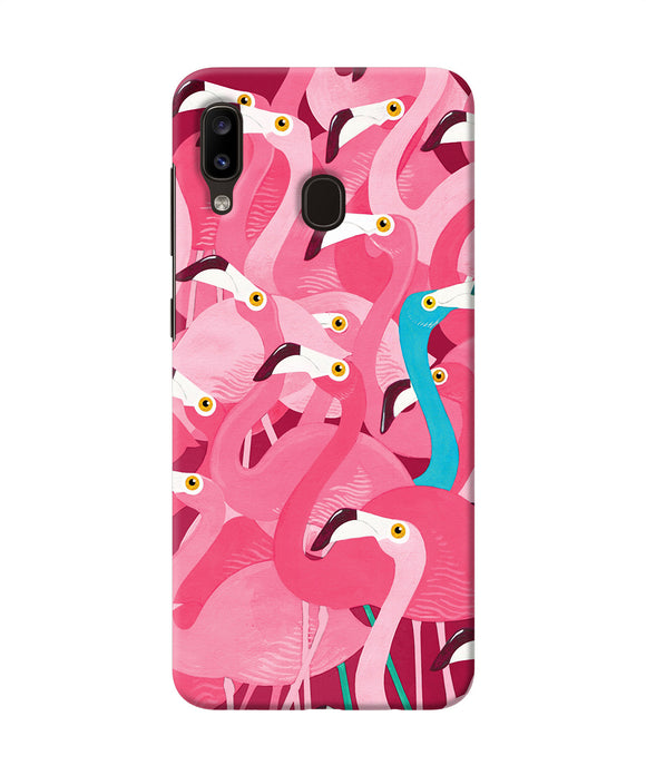 Abstract Sheer Bird Pink Print Samsung A20 / M10s Back Cover