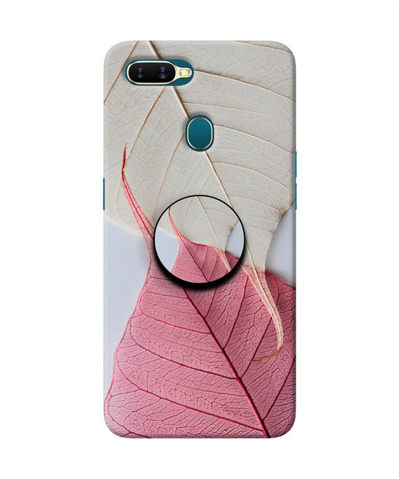 White Pink Leaf Oppo A7/A5s/A12 Pop Case