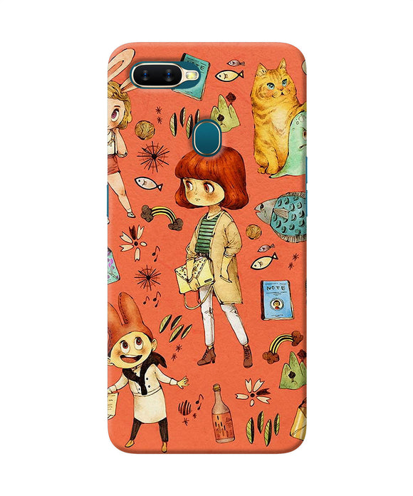 Canvas Little Girl Print Oppo A7 / A5s / A12 Back Cover