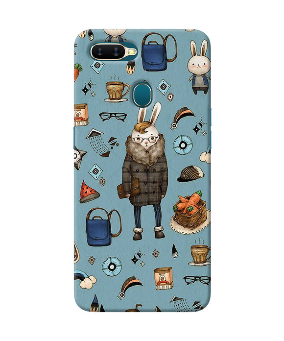 Canvas Rabbit Print Oppo A7 / A5s / A12 Back Cover