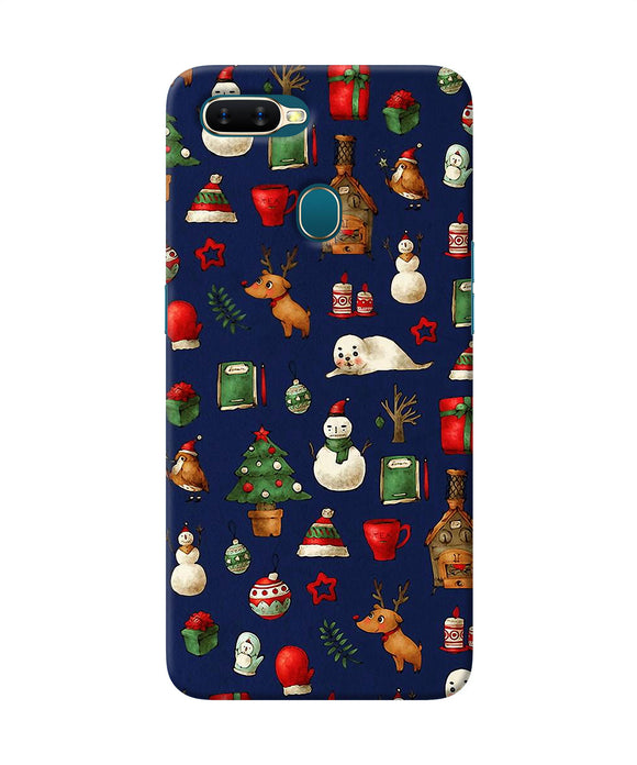 Canvas Christmas Print Oppo A7 / A5s / A12 Back Cover