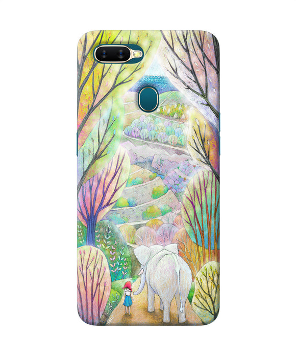 Natual Elephant Girl Oppo A7 / A5s / A12 Back Cover