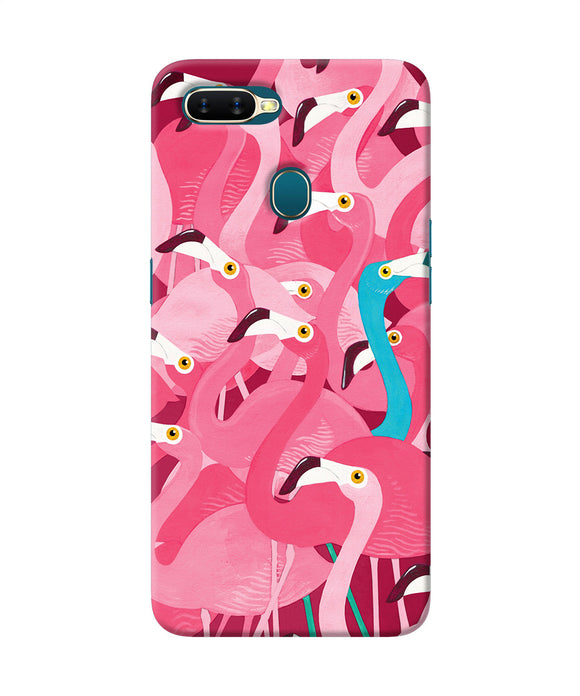 Abstract Sheer Bird Pink Print Oppo A7 / A5s / A12 Back Cover
