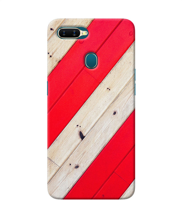 Abstract Red Brown Wooden Oppo A7 / A5s / A12 Back Cover