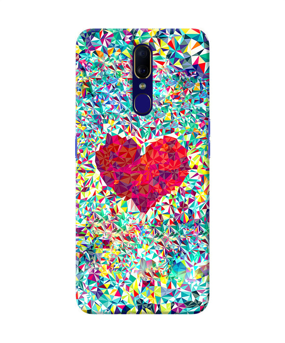 Red Heart Print Oppo F11 Back Cover