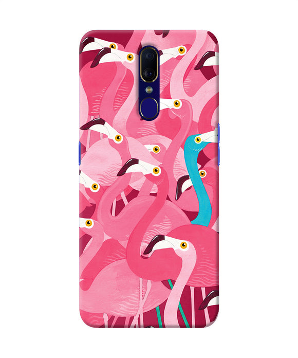 Abstract Sheer Bird Pink Print Oppo F11 Back Cover