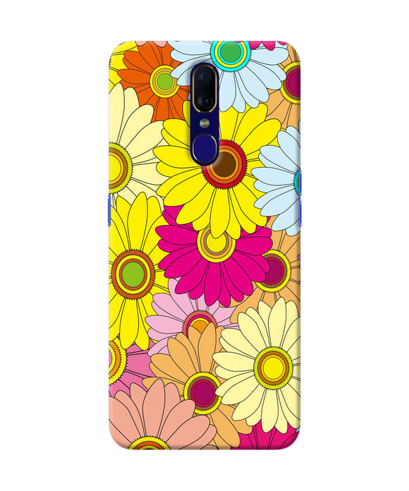 Abstract Colorful Flowers Oppo F11 Back Cover