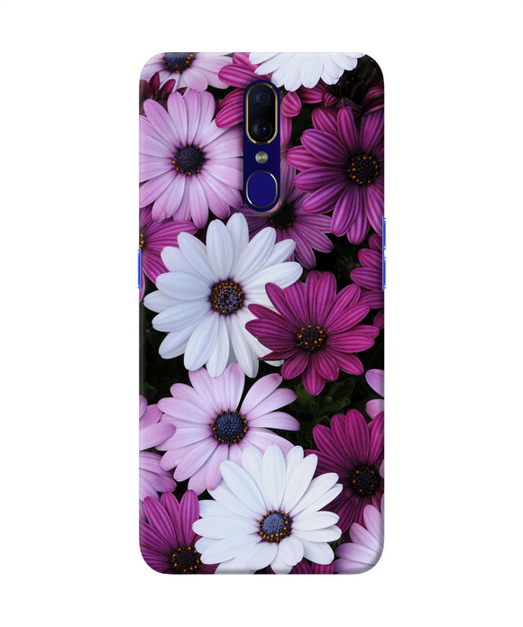White Violet Flowers Oppo F11 Back Cover