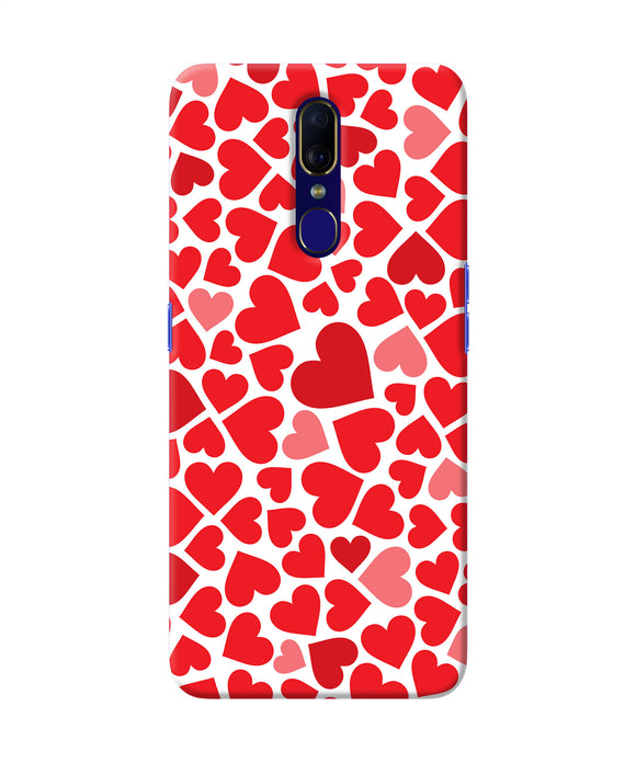 Red Heart Canvas Print Oppo F11 Back Cover