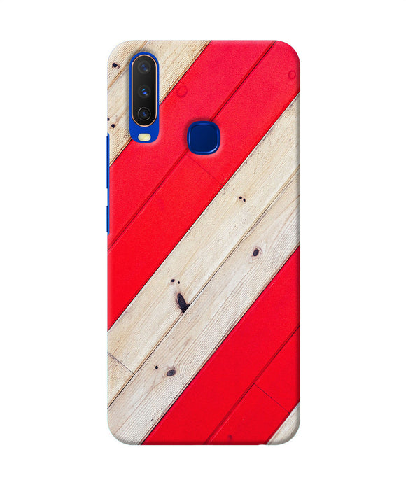Abstract Red Brown Wooden Vivo Y15 / Y17 Back Cover