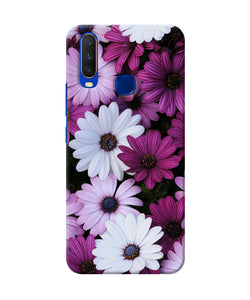 White Violet Flowers Vivo Y15 / Y17 Back Cover