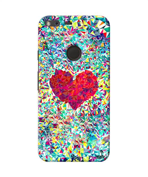 Red Heart Print Google Pixel Back Cover