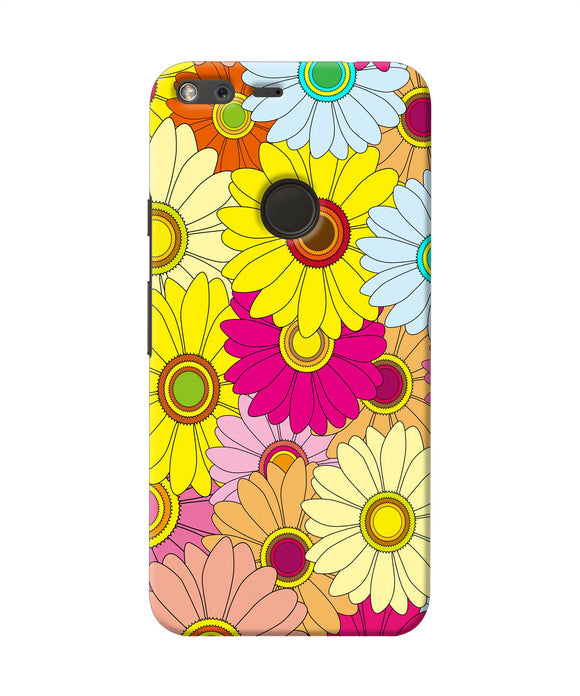 Abstract Colorful Flowers Google Pixel Back Cover