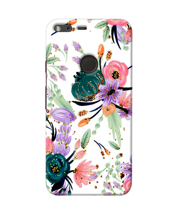 Abstract Flowers Print Google Pixel Back Cover