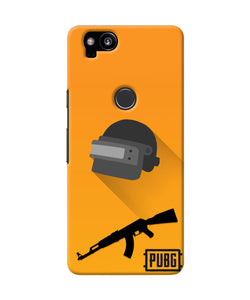PUBG Helmet and Gun Google Pixel 2 Real 4D Back Cover