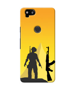 PUBG Silhouette Google Pixel 2 Real 4D Back Cover