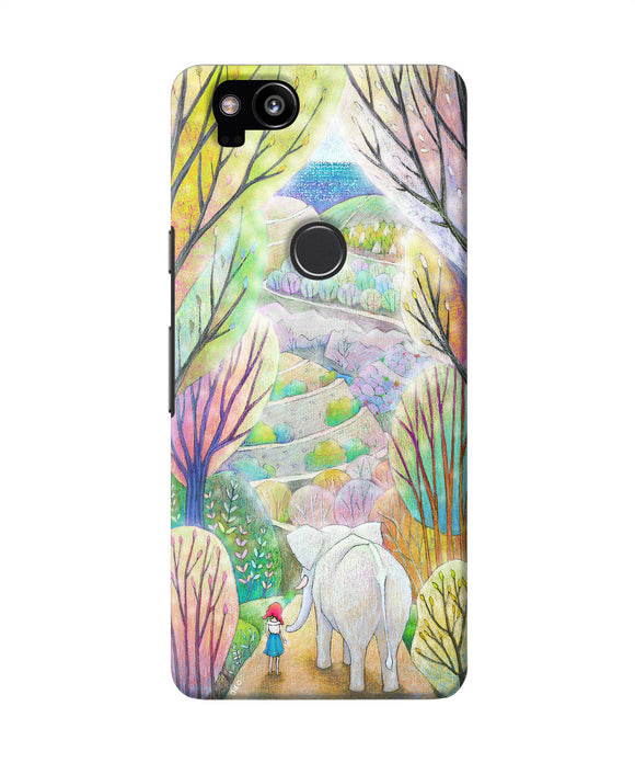 Natual Elephant Girl Google Pixel 2 Back Cover