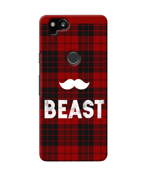 Beast Red Square Google Pixel 2 Back Cover