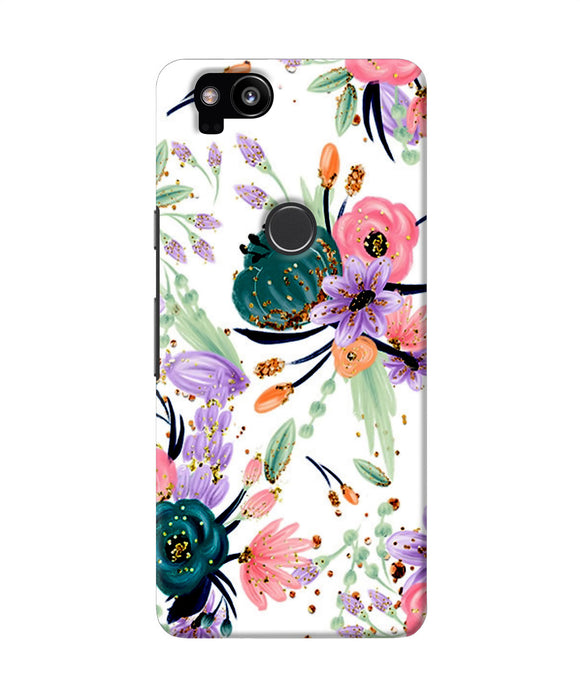 Abstract Flowers Print Google Pixel 2 Back Cover