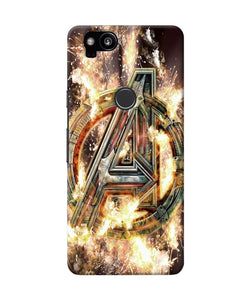 Avengers Burning Logo Google Pixel 2 Back Cover