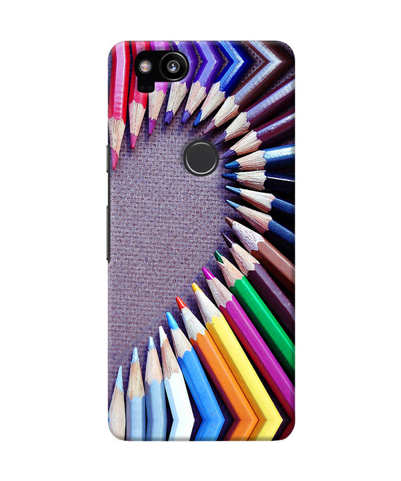 Color Pencil Half Heart Google Pixel 2 Back Cover