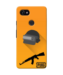 PUBG Helmet and Gun Google Pixel 2 XL Real 4D Back Cover