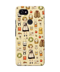 Canvas Girl Print Google Pixel 2 Xl Back Cover