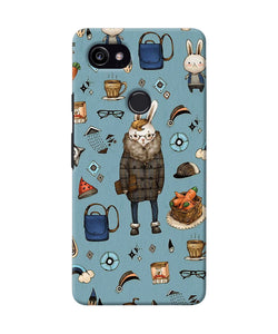 Canvas Rabbit Print Google Pixel 2 Xl Back Cover