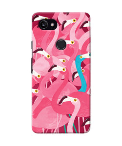 Abstract Sheer Bird Pink Print Google Pixel 2 Xl Back Cover