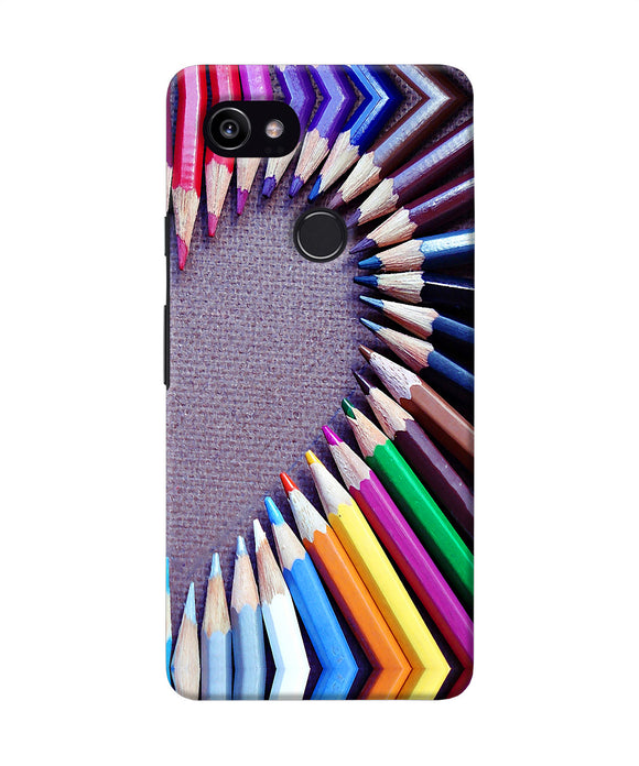 Color Pencil Half Heart Google Pixel 2 Xl Back Cover