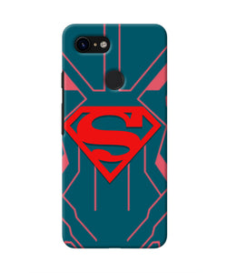 Superman Techno Google Pixel 3 Real 4D Back Cover
