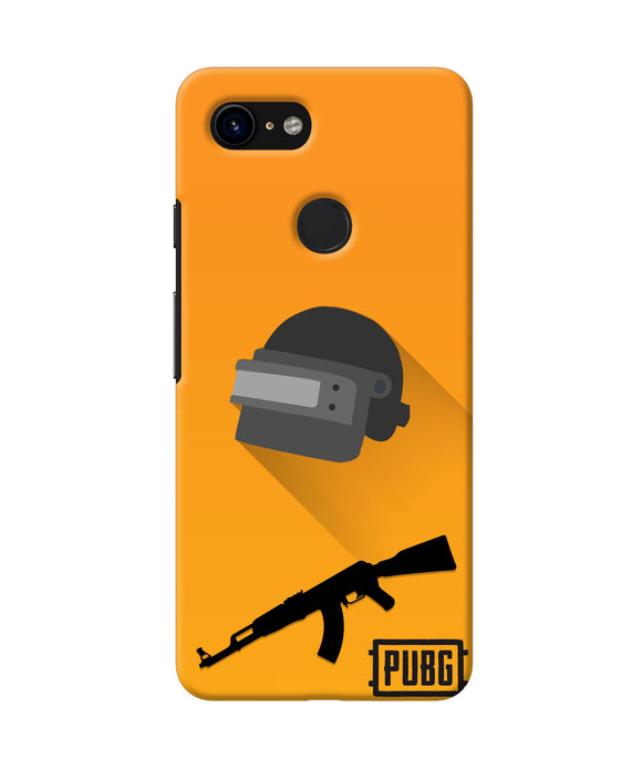 PUBG Helmet and Gun Google Pixel 3 Real 4D Back Cover