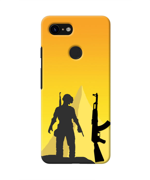 PUBG Silhouette Google Pixel 3 Real 4D Back Cover