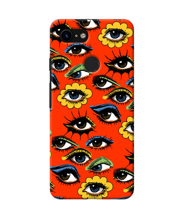 Abstract Eyes Pattern Google Pixel 3 Back Cover
