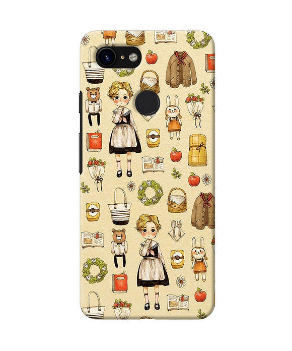 Canvas Girl Print Google Pixel 3 Back Cover