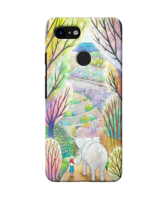 Natual Elephant Girl Google Pixel 3 Back Cover