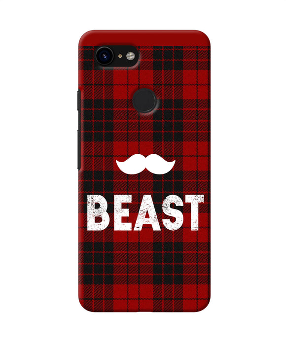 Beast Red Square Google Pixel 3 Back Cover