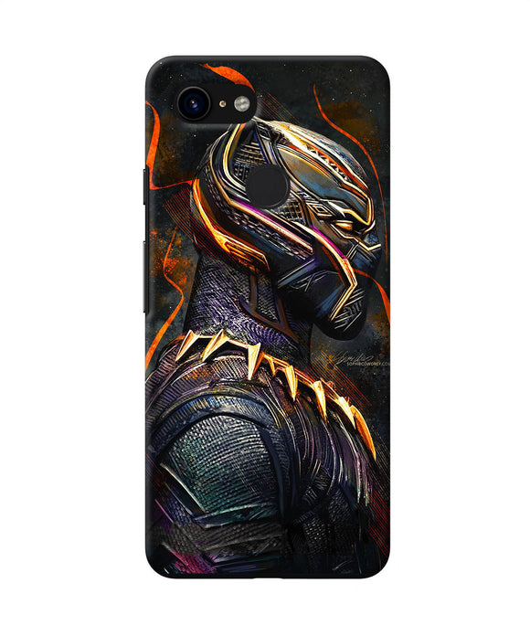 Black Panther Side Face Google Pixel 3 Back Cover