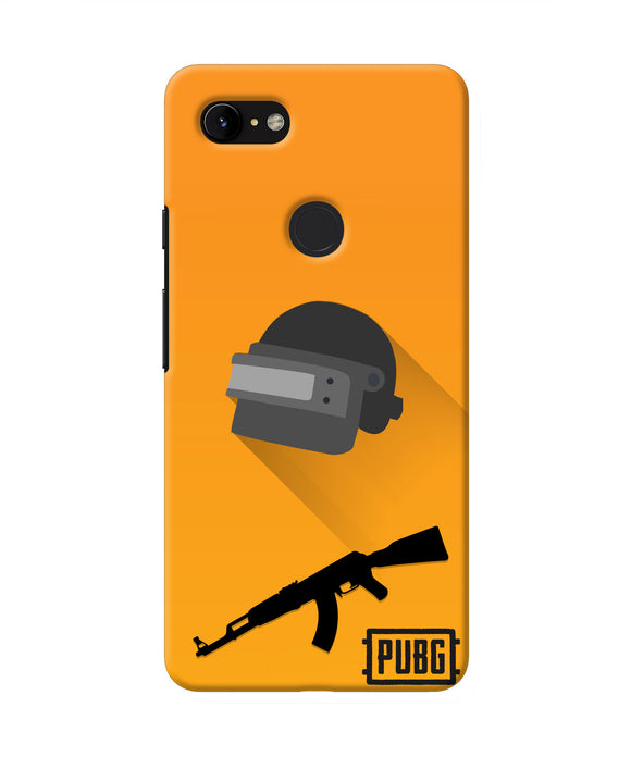 PUBG Helmet and Gun Google Pixel 3 XL Real 4D Back Cover