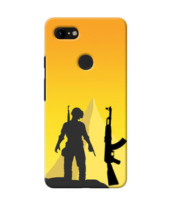 PUBG Silhouette Google Pixel 3 XL Real 4D Back Cover