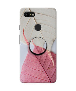 White Pink Leaf Google Pixel 3 XL Pop Case