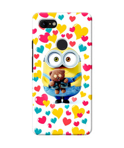 Minion Teddy Hearts Google Pixel 3 Xl Back Cover