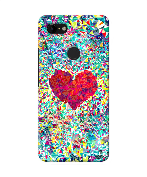 Red Heart Print Google Pixel 3 Xl Back Cover