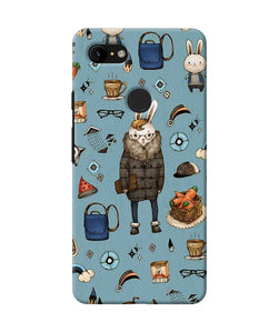 Canvas Rabbit Print Google Pixel 3 Xl Back Cover