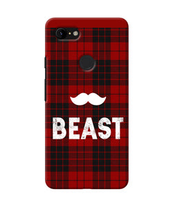 Beast Red Square Google Pixel 3 Xl Back Cover