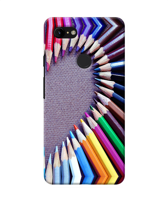 Color Pencil Half Heart Google Pixel 3 Xl Back Cover