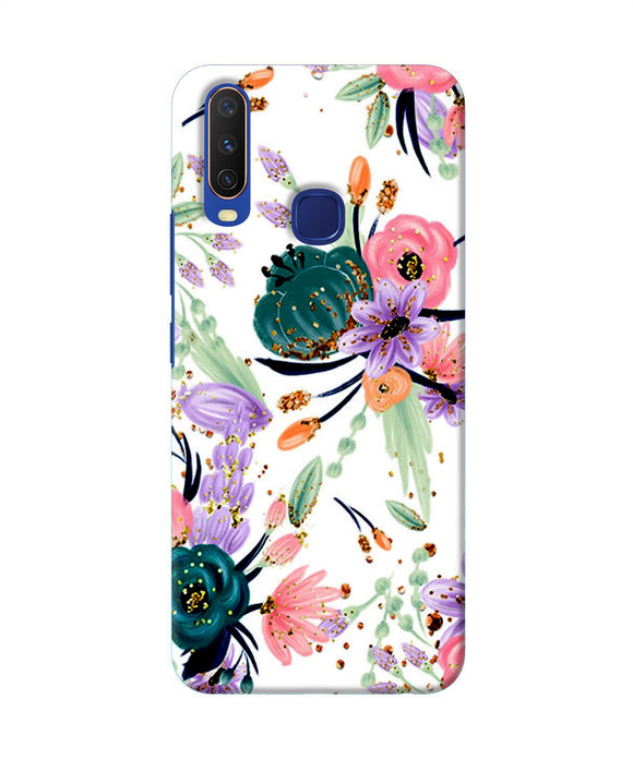 Abstract Flowers Print Vivo Y11 / Y12 / U10 Back Cover