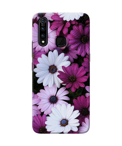 White Violet Flowers Vivo Z1 Pro Back Cover