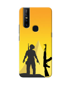 PUBG Silhouette Vivo V15 Real 4D Back Cover