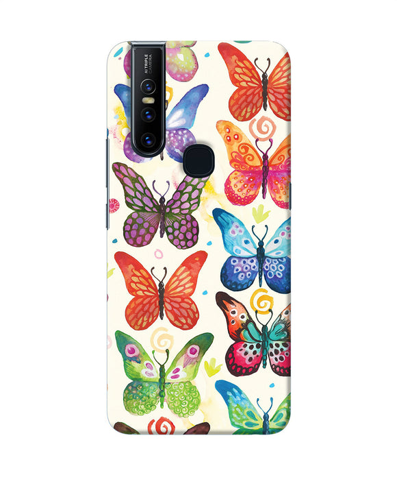 Abstract Butterfly Print Vivo V15 Back Cover